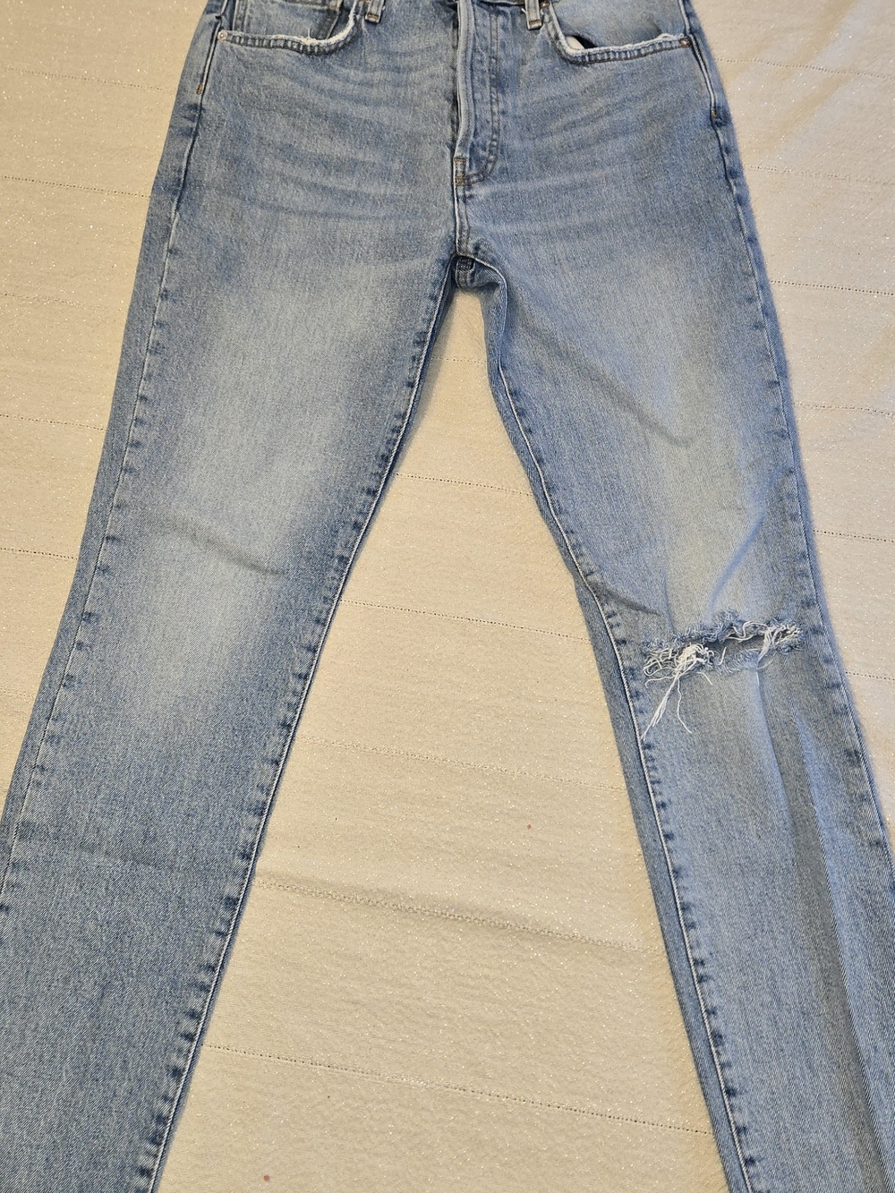 We The Free Light Blue Skinny Jeans with Knee Distress